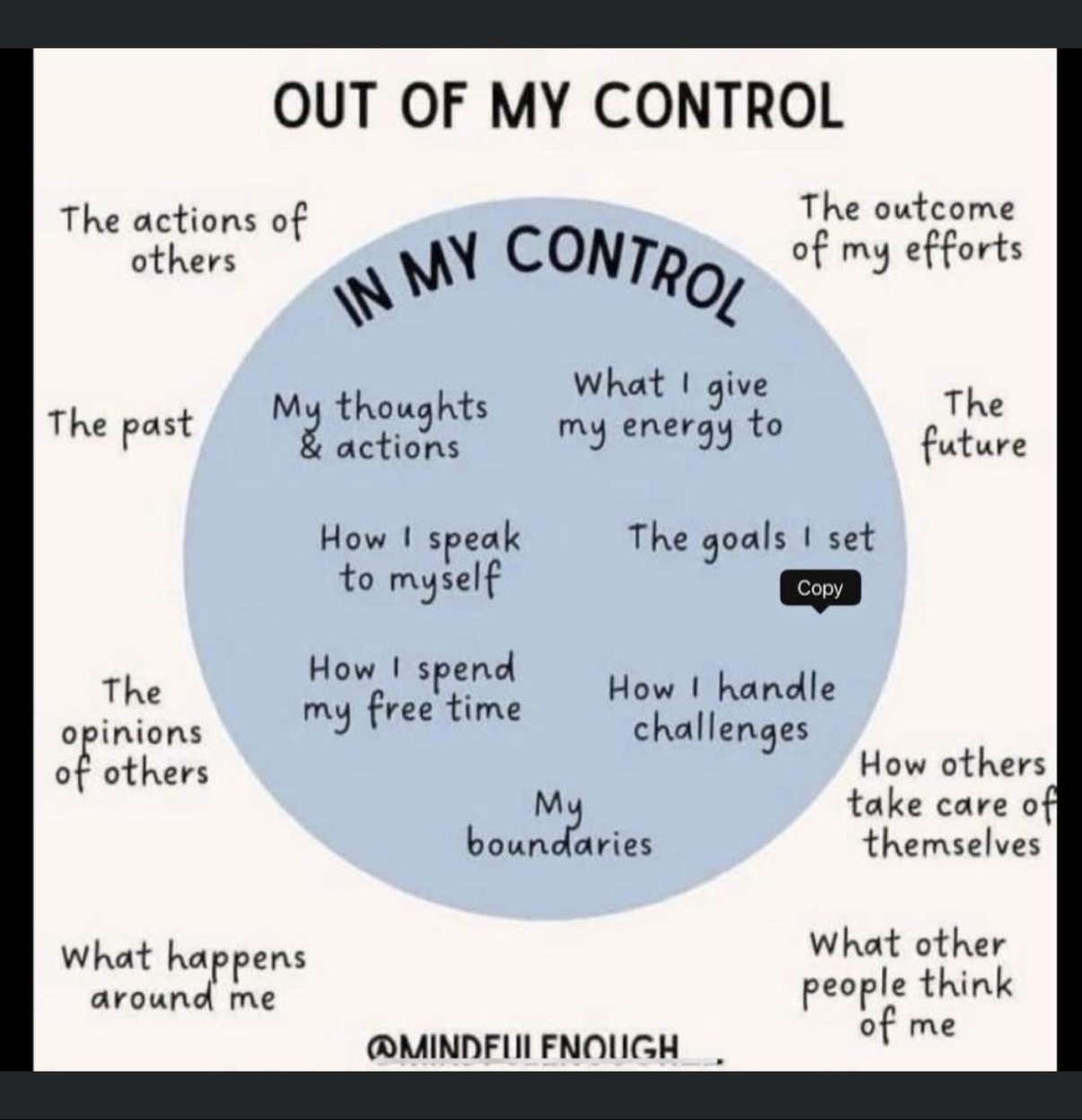 What I can control